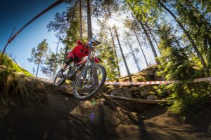 Skillful Downhill Riding on Mountain Bikes